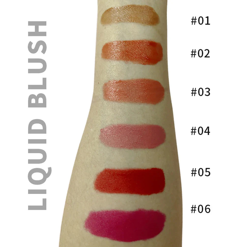 6-color Private Label Liquid Blush Custom Bulk 15ml Multifunctional Lip Cheek Contour Blusher Cream Rouge Makeup White Package