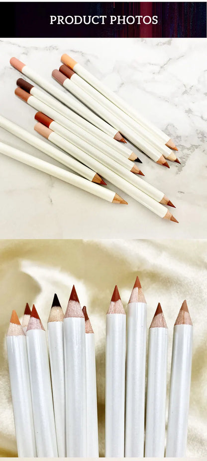 26 Colors Matte Waterproof Vegan Brown Lip Liner Eyebrow Pencil Eyeliner Private Label Lipliner White Pen Wholesale Makeup