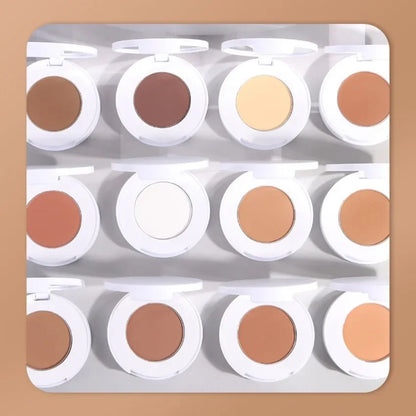 12 Color Monochrome Concealer Pressed Powder Custom Logo Long Lasting Waterproof Brighten Privatae Label Makeup White Package